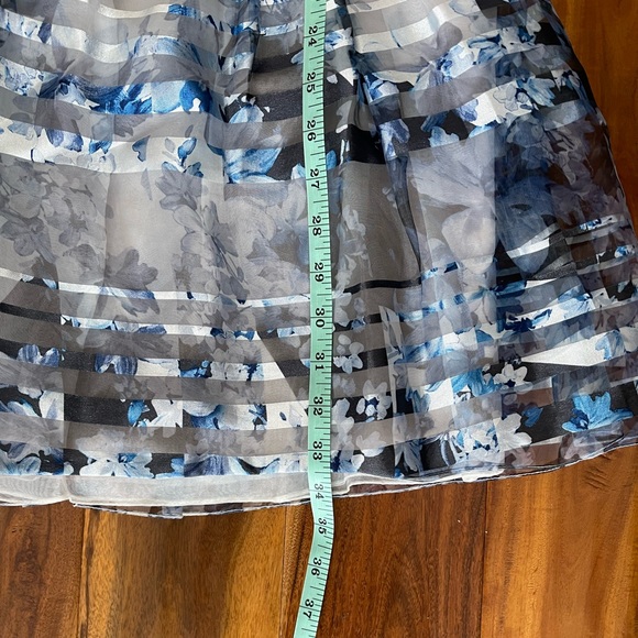 Sachin & Babi Noir tulle dress floral striped lace ballet zipper fit & flare - Picture 9 of 9